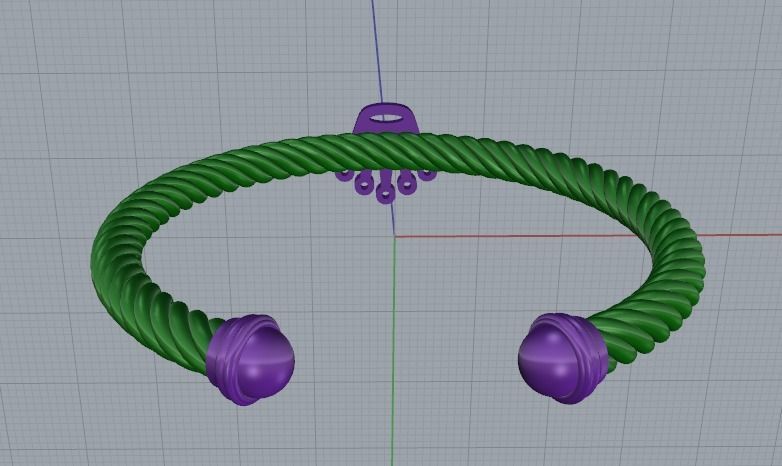 Crown bracelet Model 3877 3D print model_4