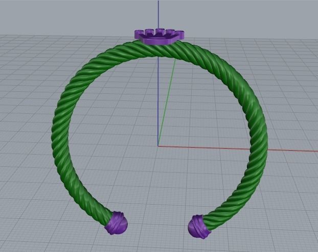 Crown bracelet Model 3877 3D print model_3
