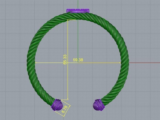 Crown bracelet Model 3877 3D print model_5