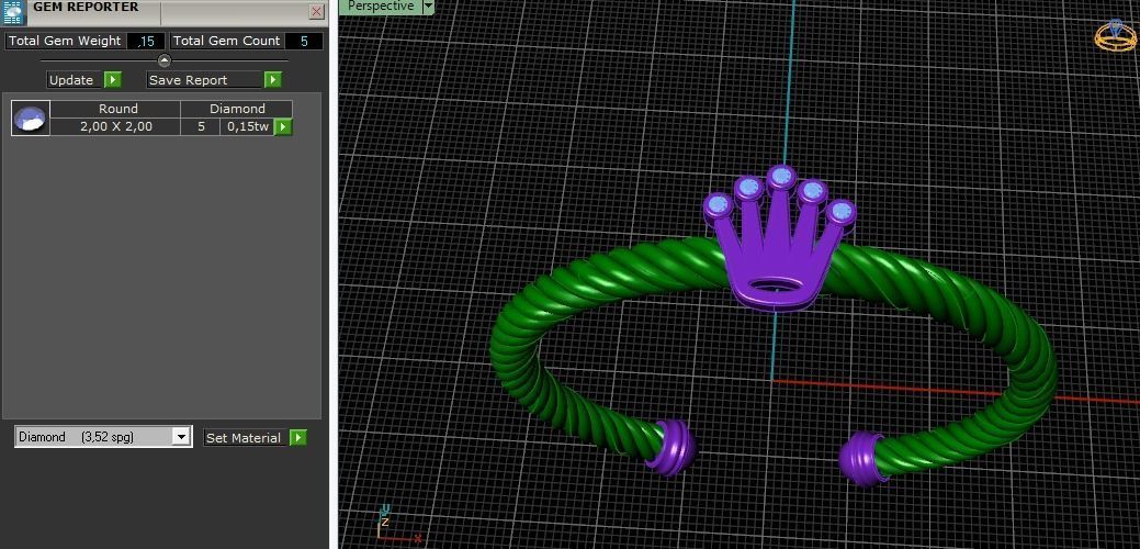 Crown bracelet Model 3877 3D print model_8