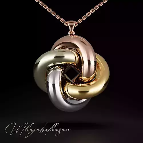 Double infinity gold pendant