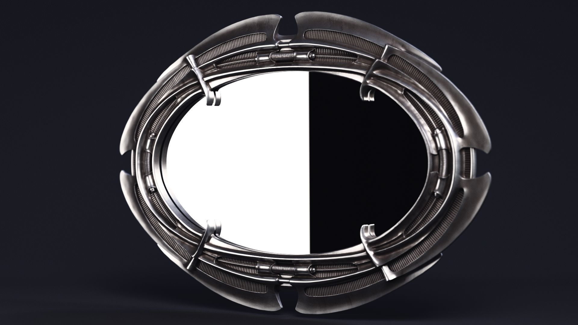 H R Giger Oval Mirror Printable 3D Model 3D print model_31