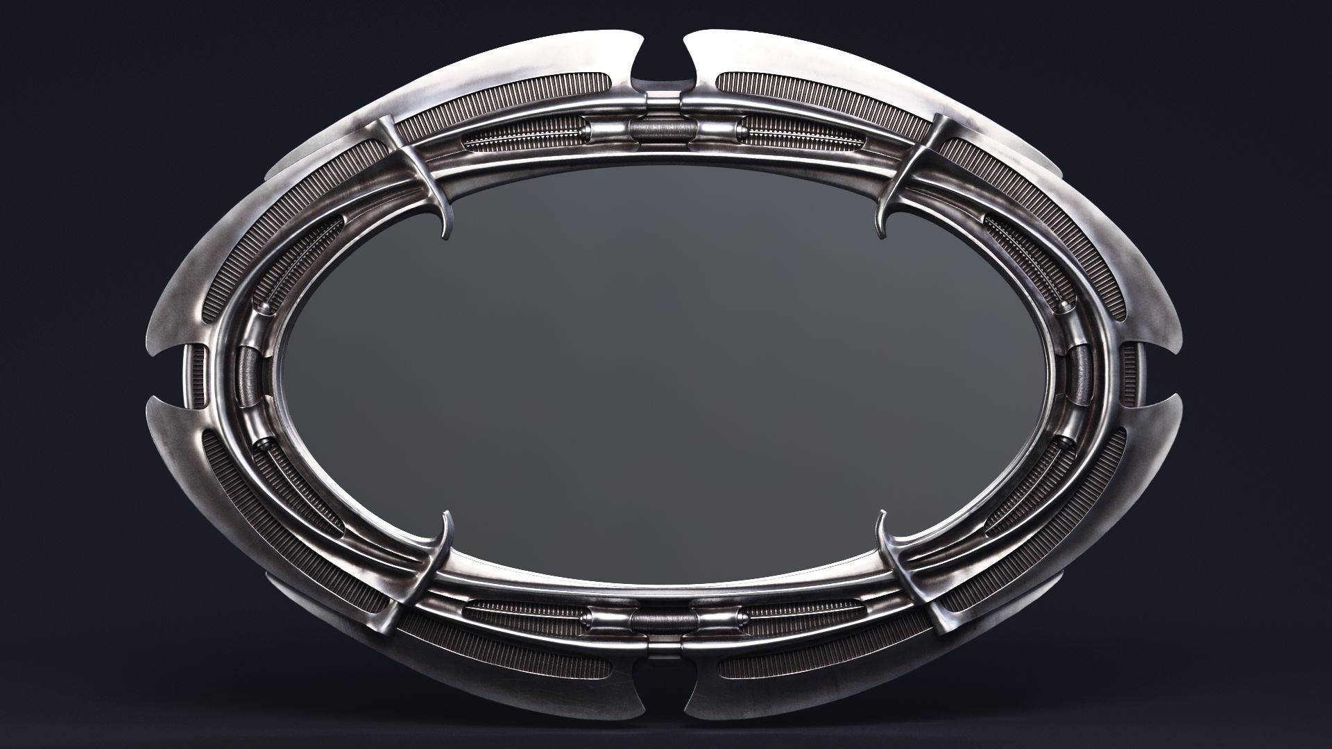 H R Giger Oval Mirror Printable 3D Model 3D print model_20