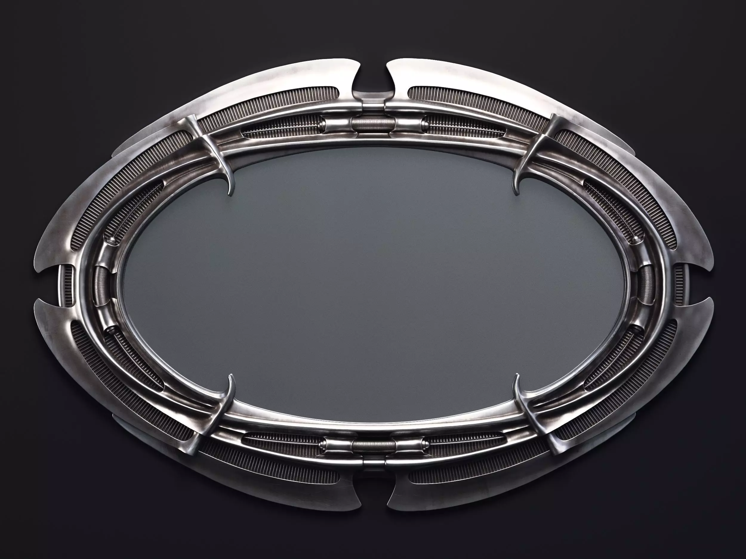 H R Giger Oval Mirror Printable 3D Model 3D print model_0