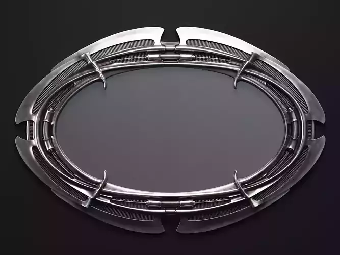 H R Giger Oval Mirror Printable 3D Model 3D print model