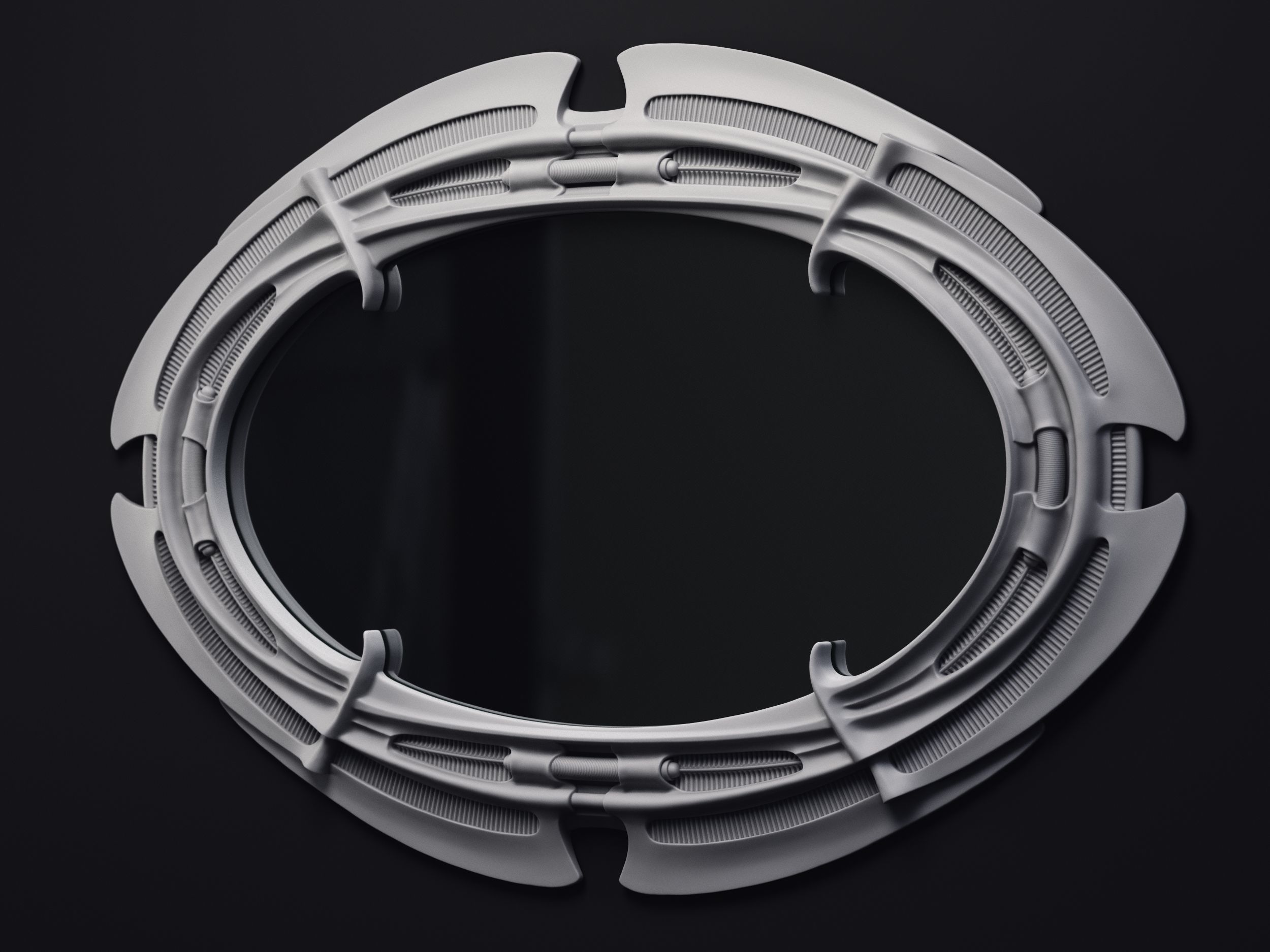 H R Giger Oval Mirror Printable 3D Model 3D print model_13