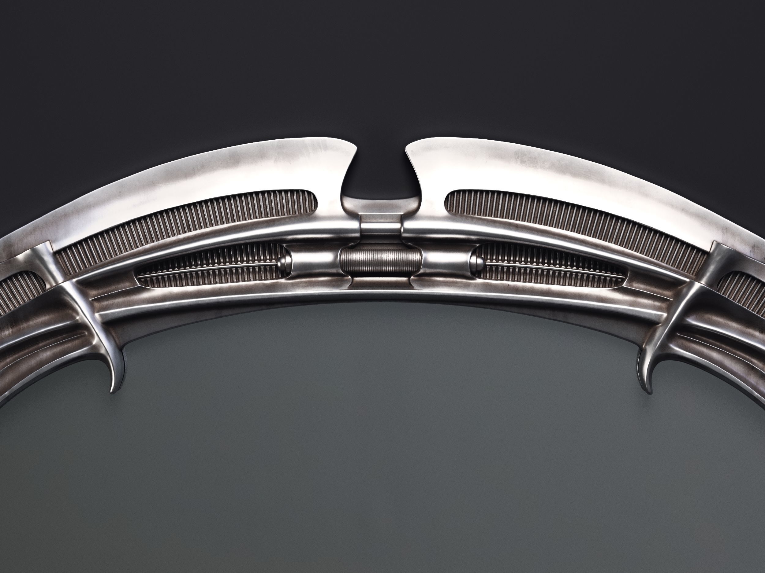 H R Giger Oval Mirror Printable 3D Model 3D print model_1