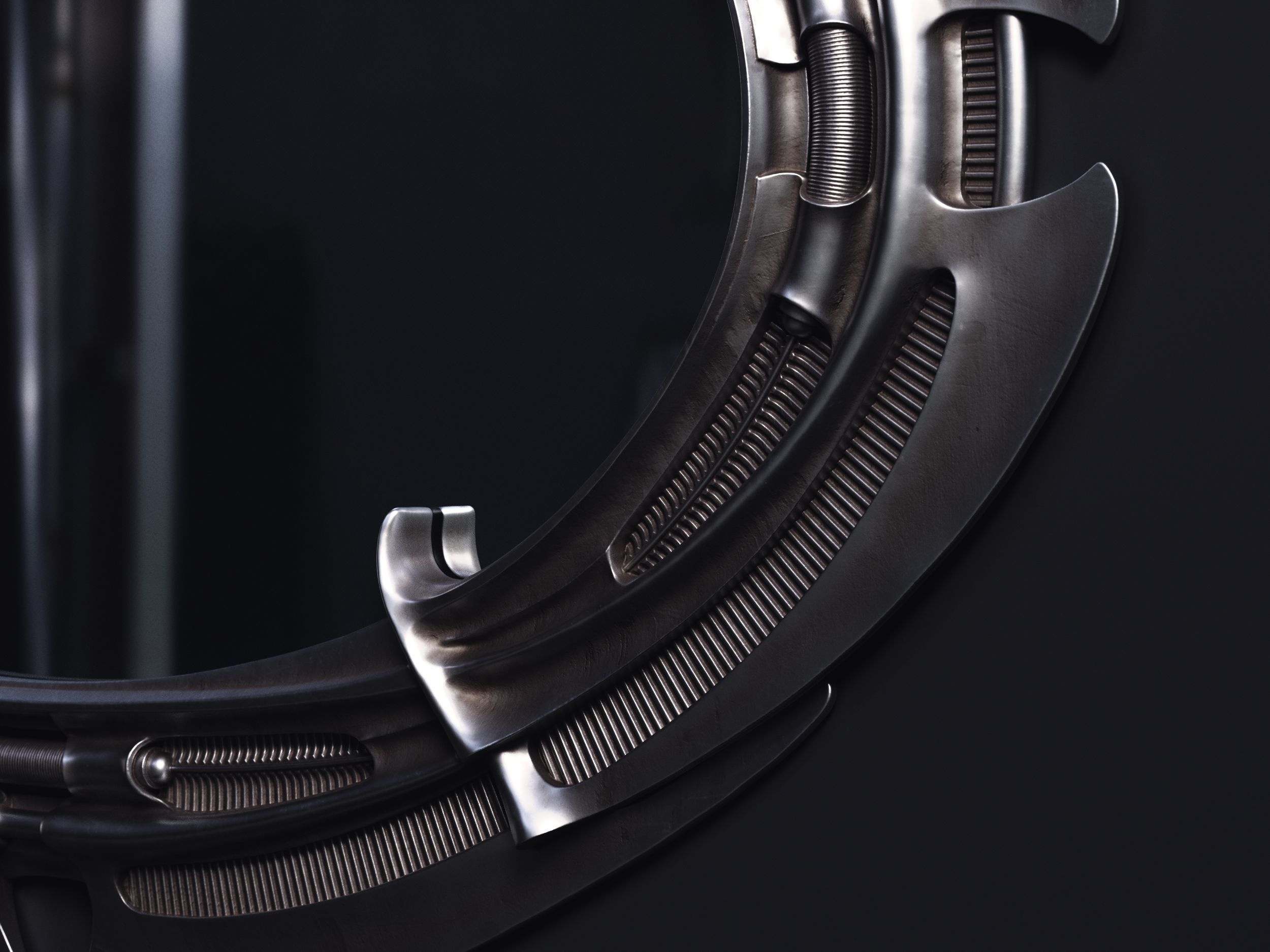 H R Giger Oval Mirror Printable 3D Model 3D print model_8