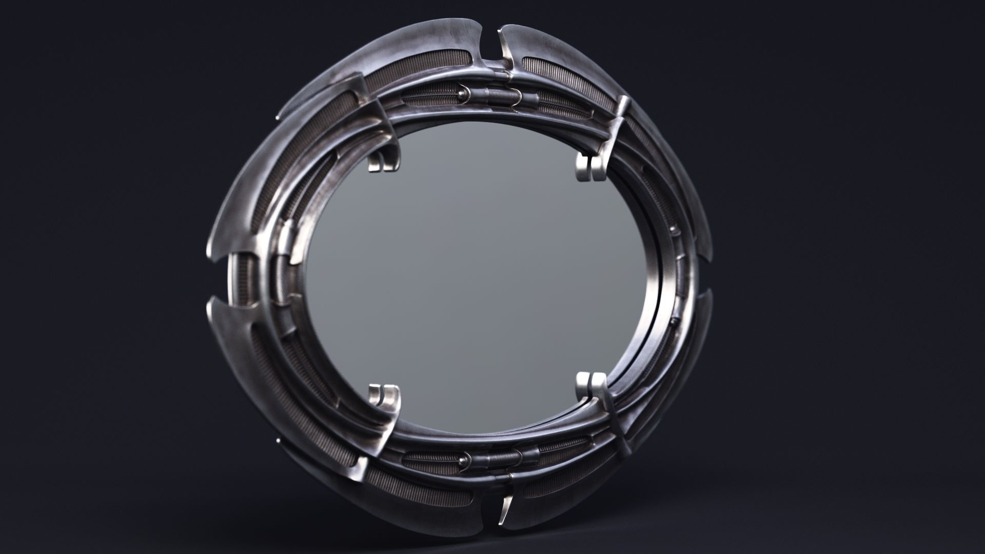 H R Giger Oval Mirror Printable 3D Model 3D print model_21