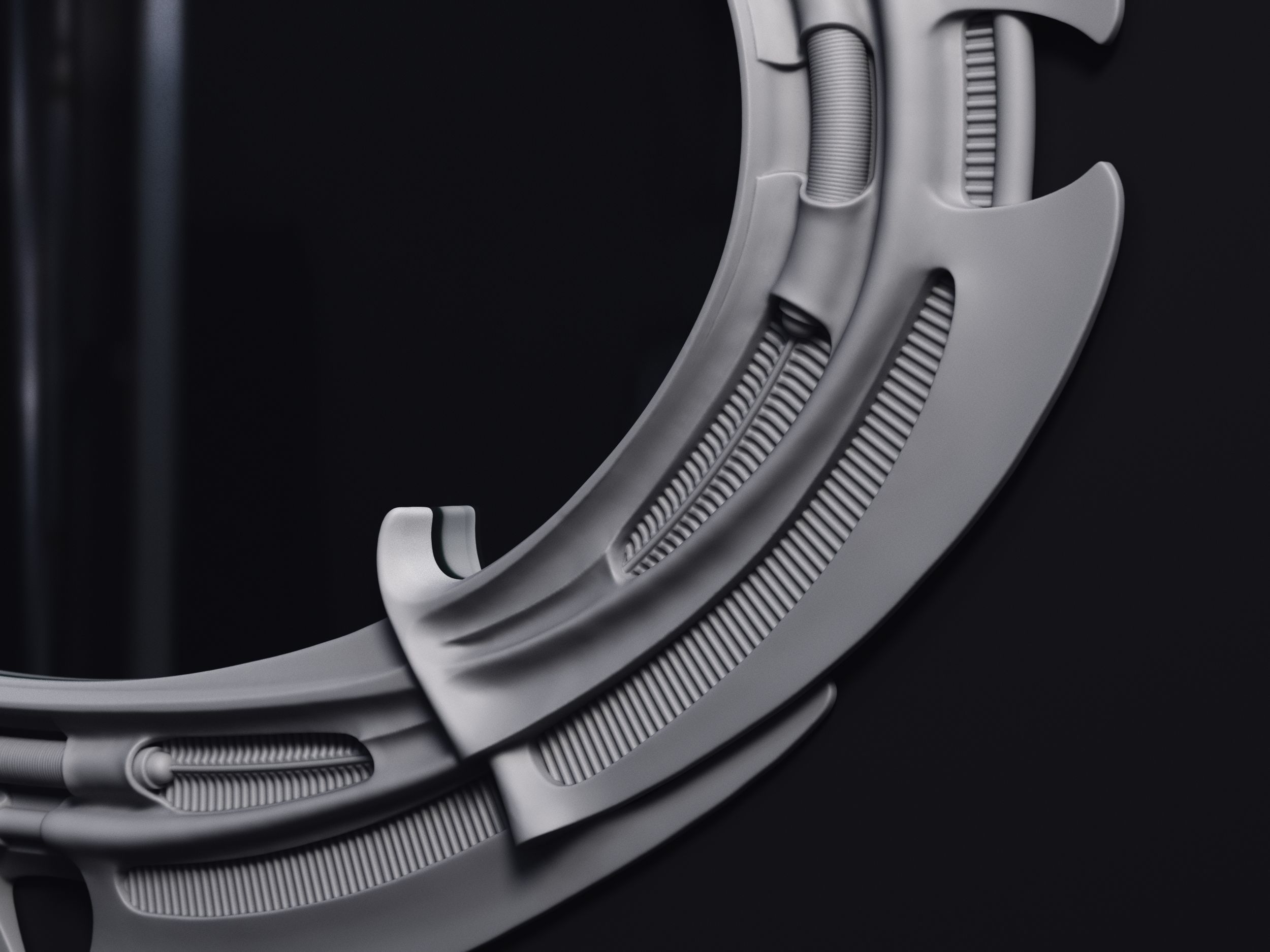 H R Giger Oval Mirror Printable 3D Model 3D print model_19