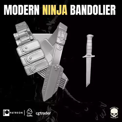 Modern Ninja Bandolier Kit 3D printable file for Action Figures