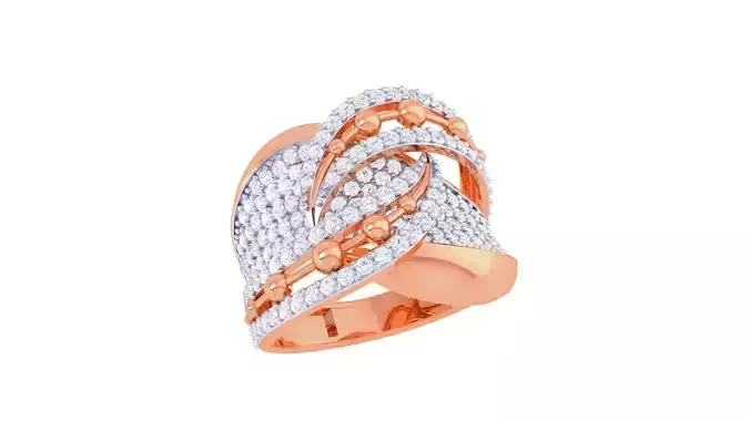 High Jewelry Diamond Cocktail Ring 3dm stl obj