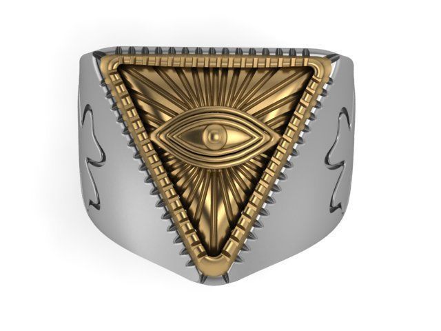 freemasonry eye ring 3D print model_3