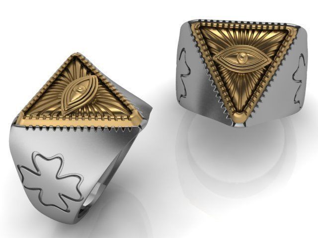 freemasonry eye ring 3D print model_14