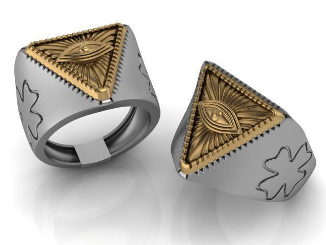 freemasonry eye ring 3D print model_17