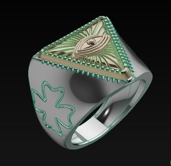 freemasonry eye ring 3D print model_16