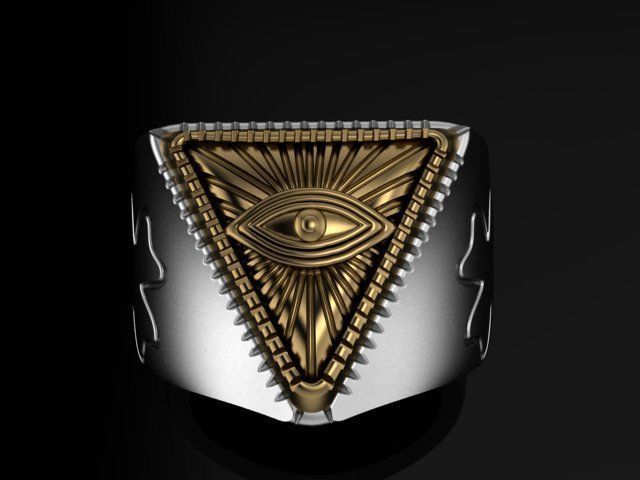 freemasonry eye ring 3D print model_6