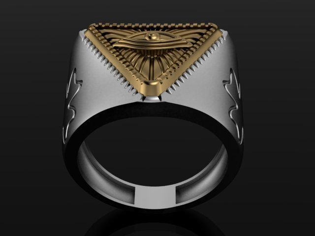 freemasonry eye ring 3D print model_8