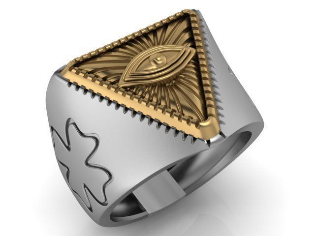 freemasonry eye ring 3D print model_12