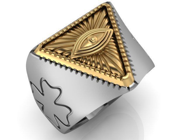 freemasonry eye ring 3D print model_10
