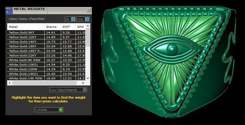 freemasonry eye ring 3D print model_9