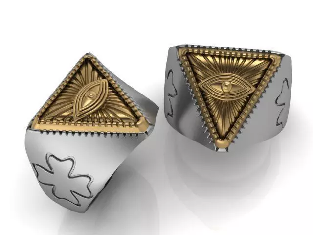 freemasonry eye ring 3D print model_0