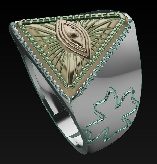 freemasonry eye ring 3D print model_20