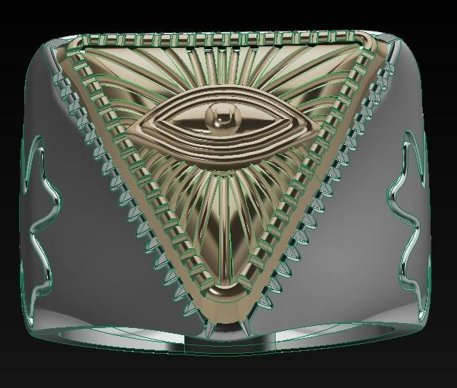 freemasonry eye ring 3D print model_18