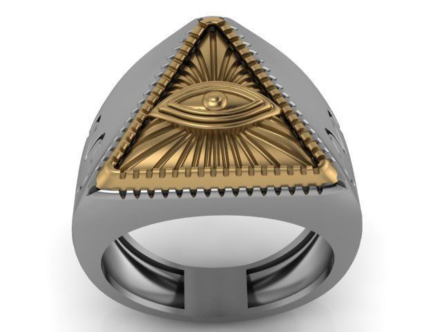 freemasonry eye ring 3D print model_5