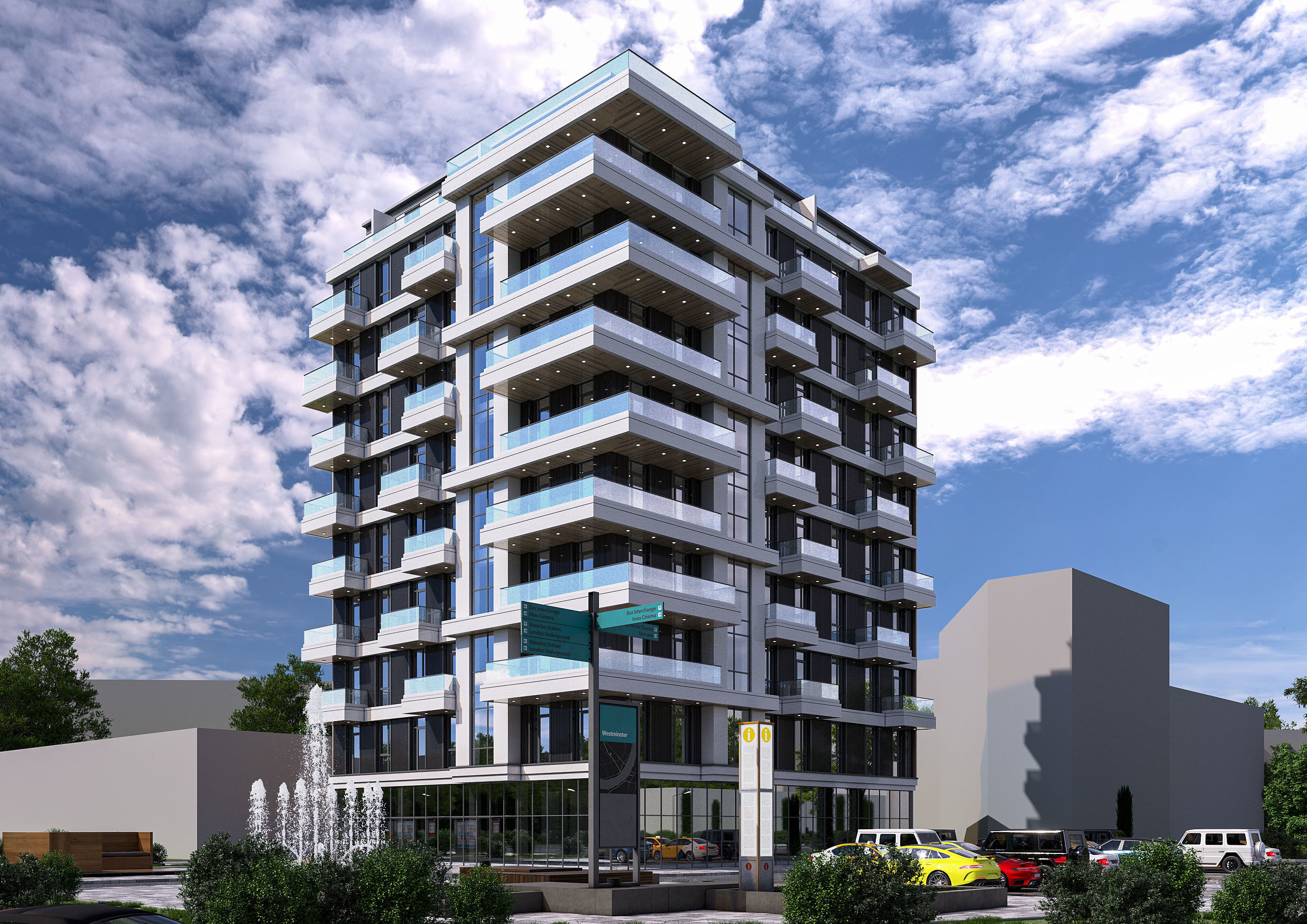 10-story apartment 3D model in 3D Max file format 3D model_2