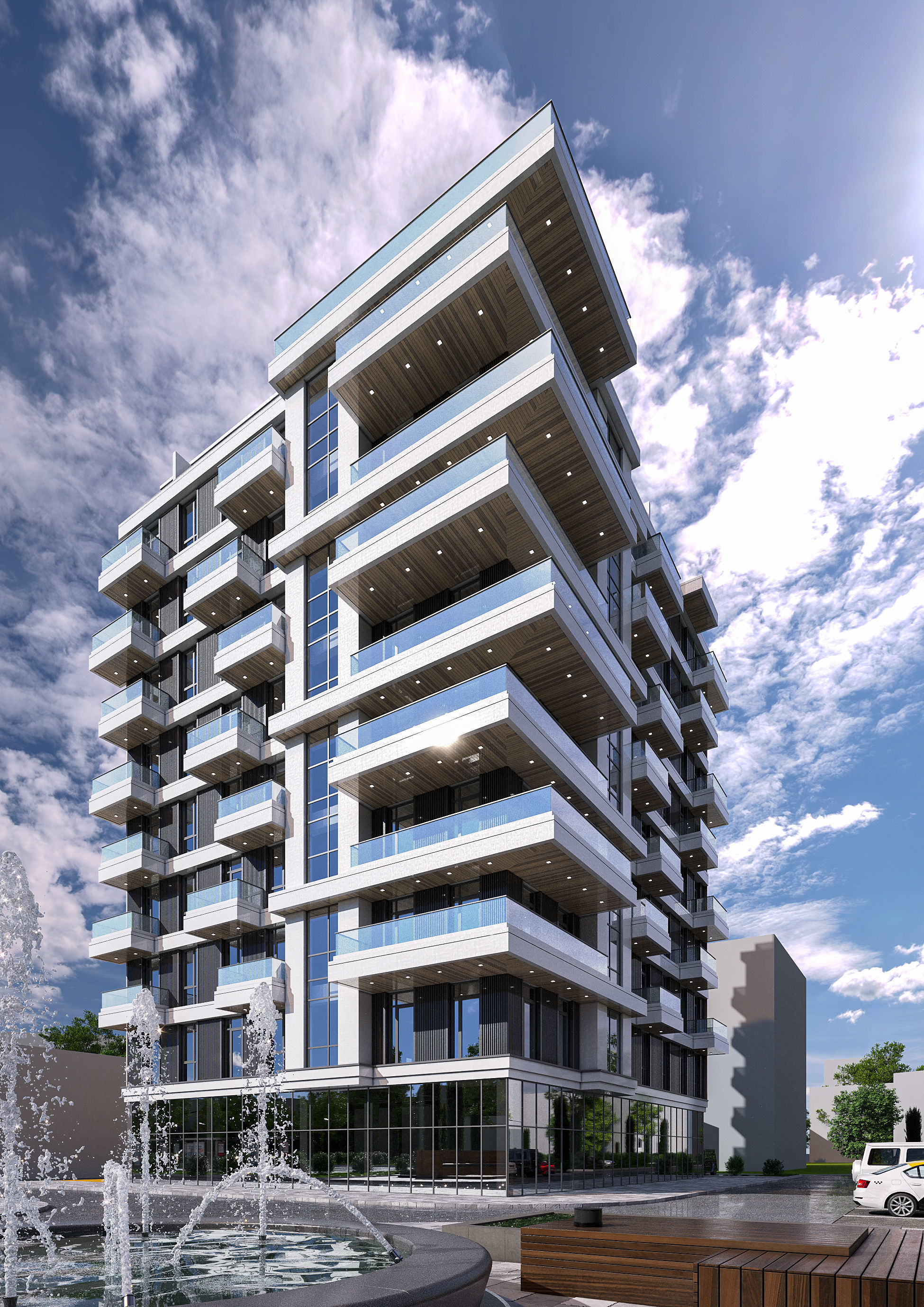 10-story apartment 3D model in 3D Max file format 3D model_1