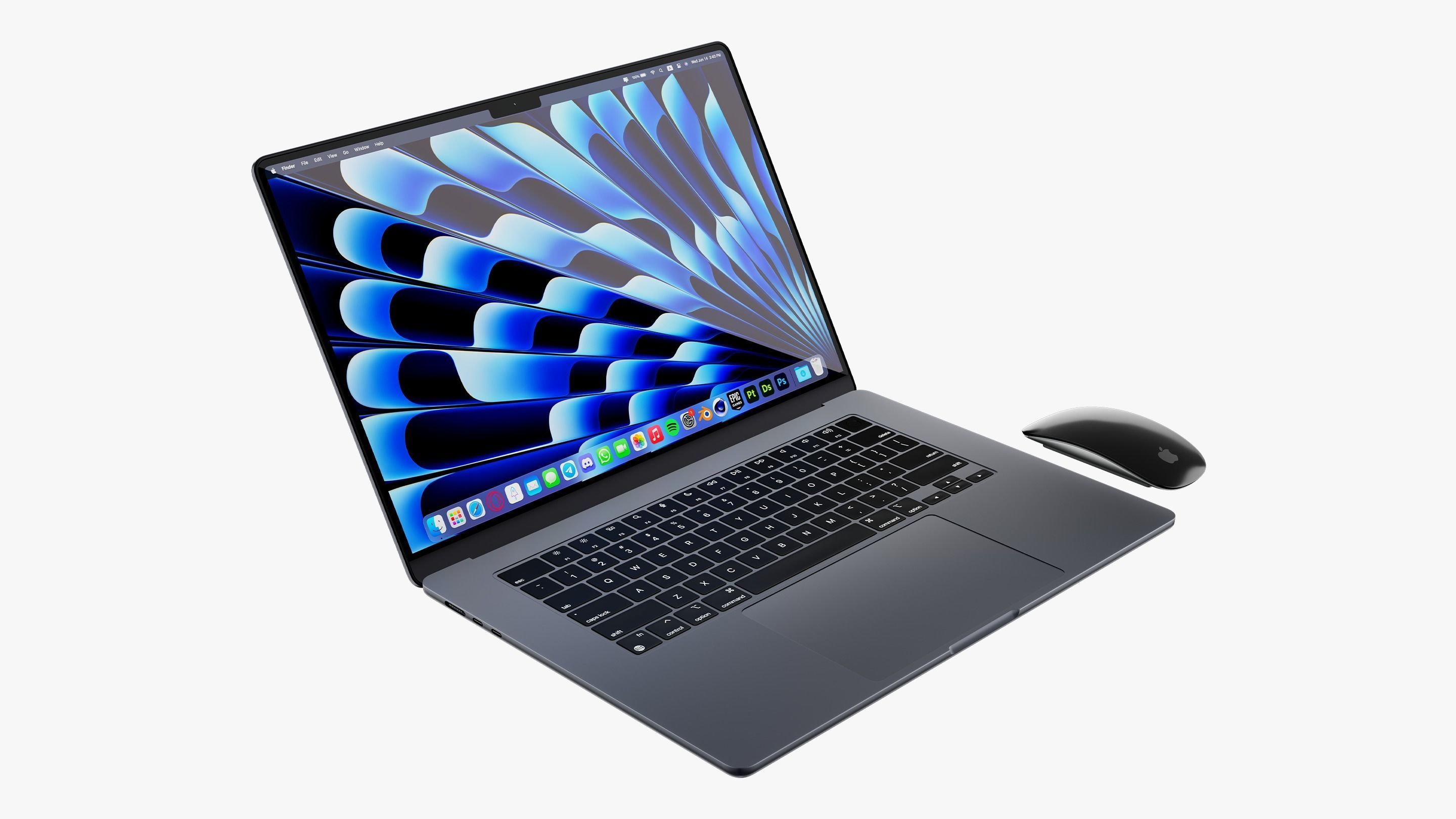Apple MacBook Air 15 inch Collection 2023 With Magic Mouse 3D model_9