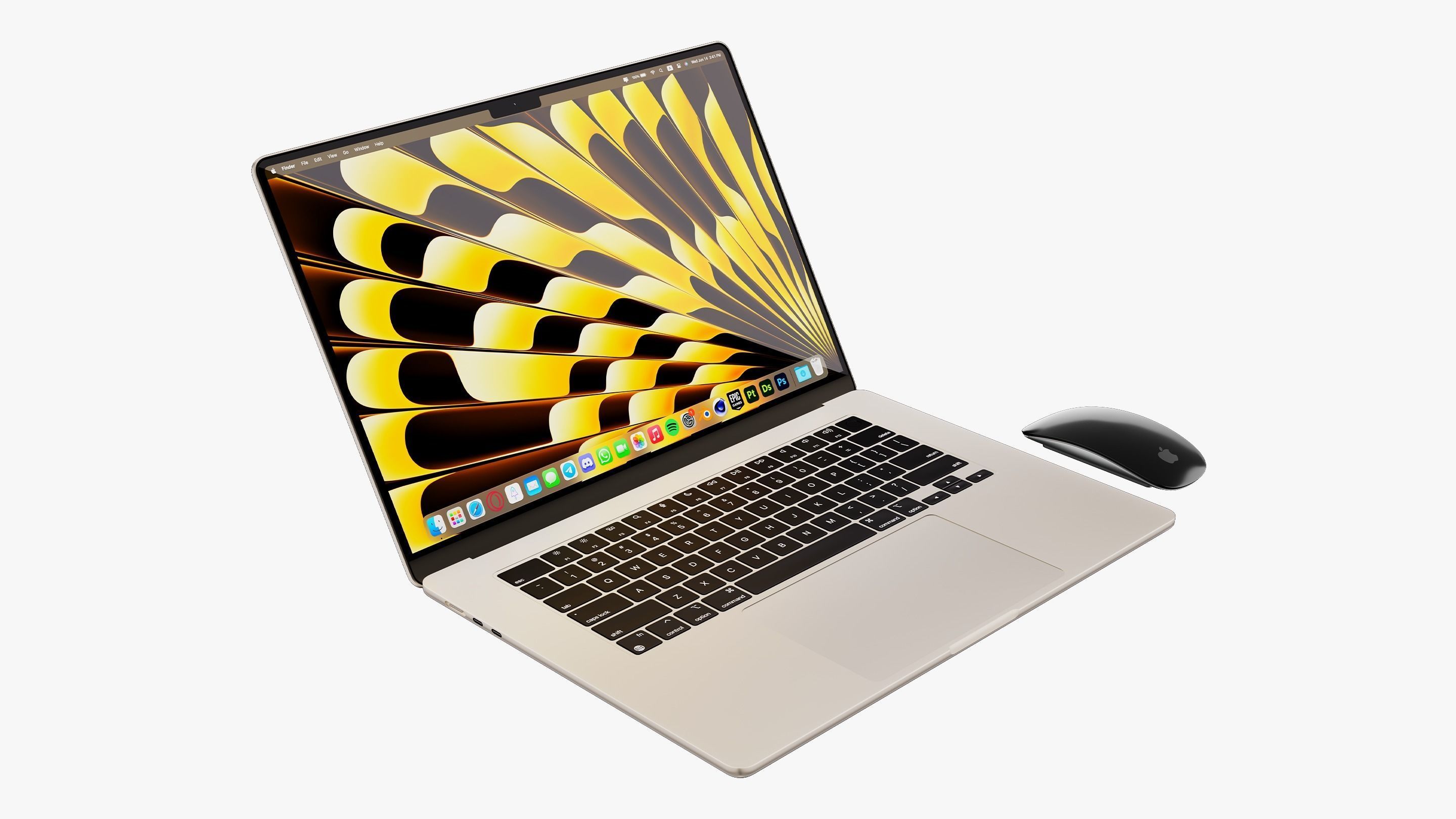 Apple MacBook Air 15 inch Collection 2023 With Magic Mouse 3D model_12