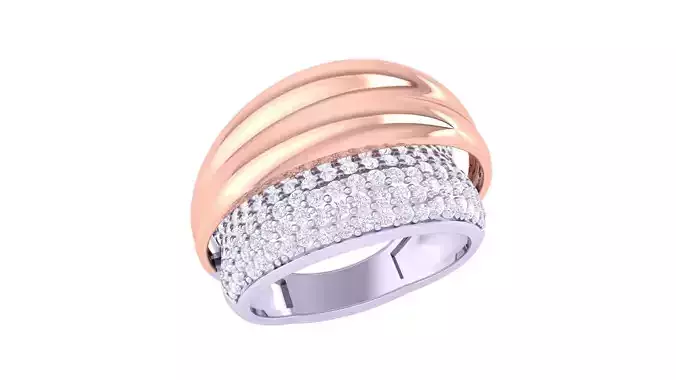 High Jewelry Diamond Cocktail Ring 3dm stl obj