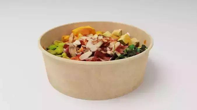 poke bowl lunch with tuna rice avocado mango seaweed algae