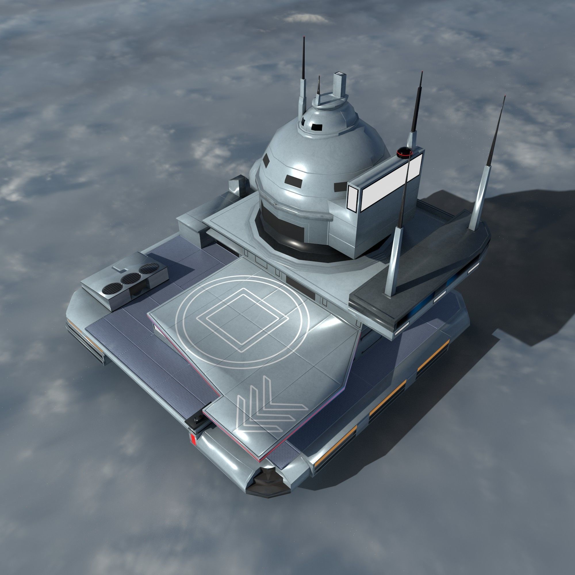 futuristic spaceport Low-poly 3D model_12