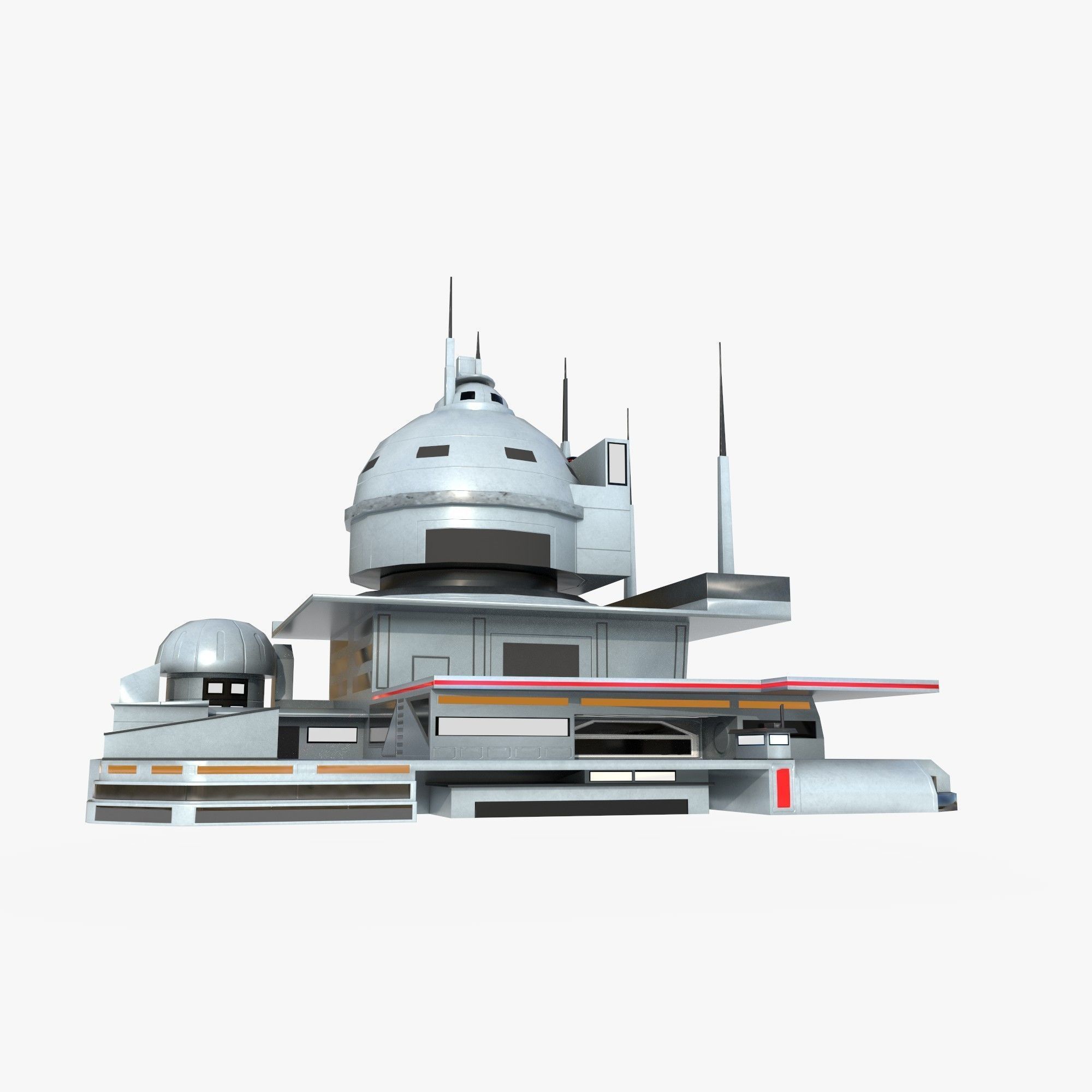 futuristic spaceport Low-poly 3D model_8