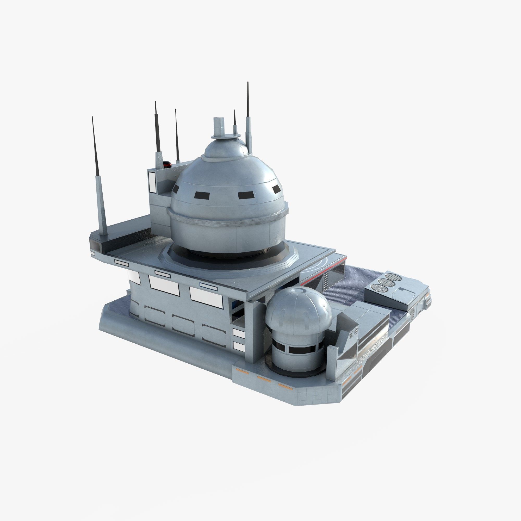 futuristic spaceport Low-poly 3D model_6