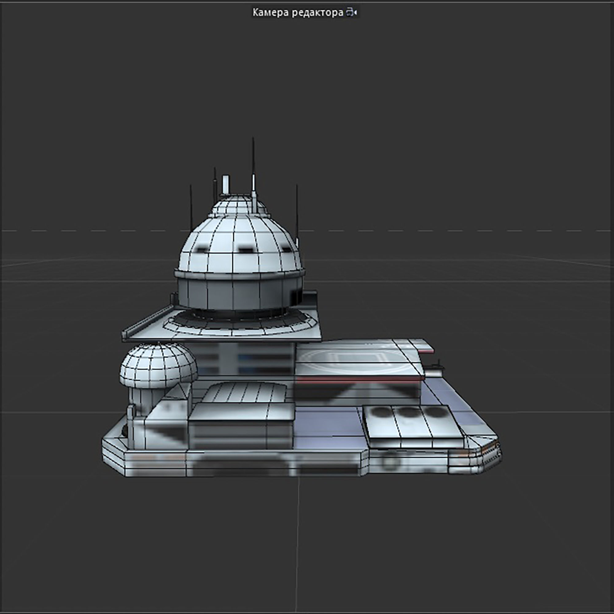 futuristic spaceport Low-poly 3D model_19