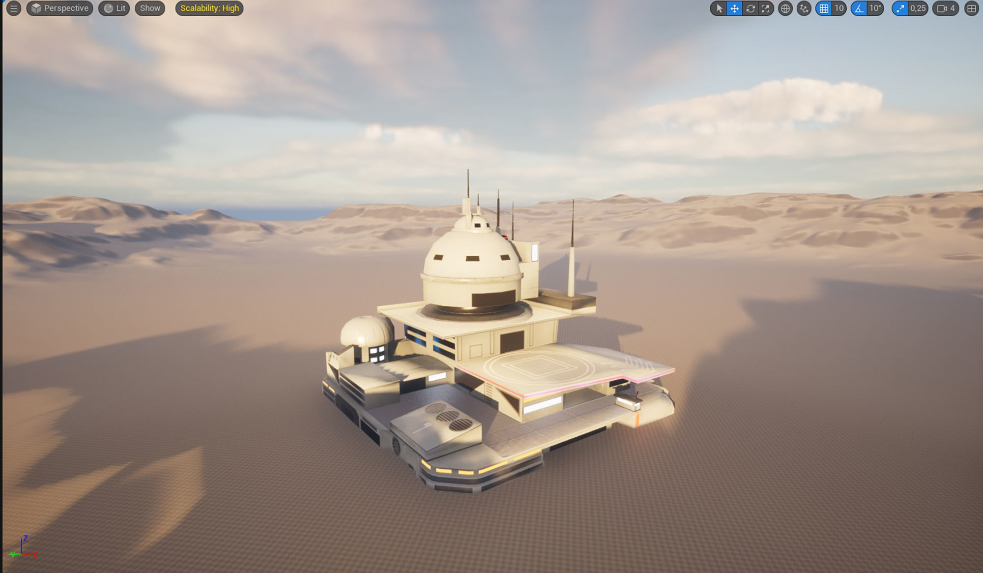 futuristic spaceport Low-poly 3D model_13