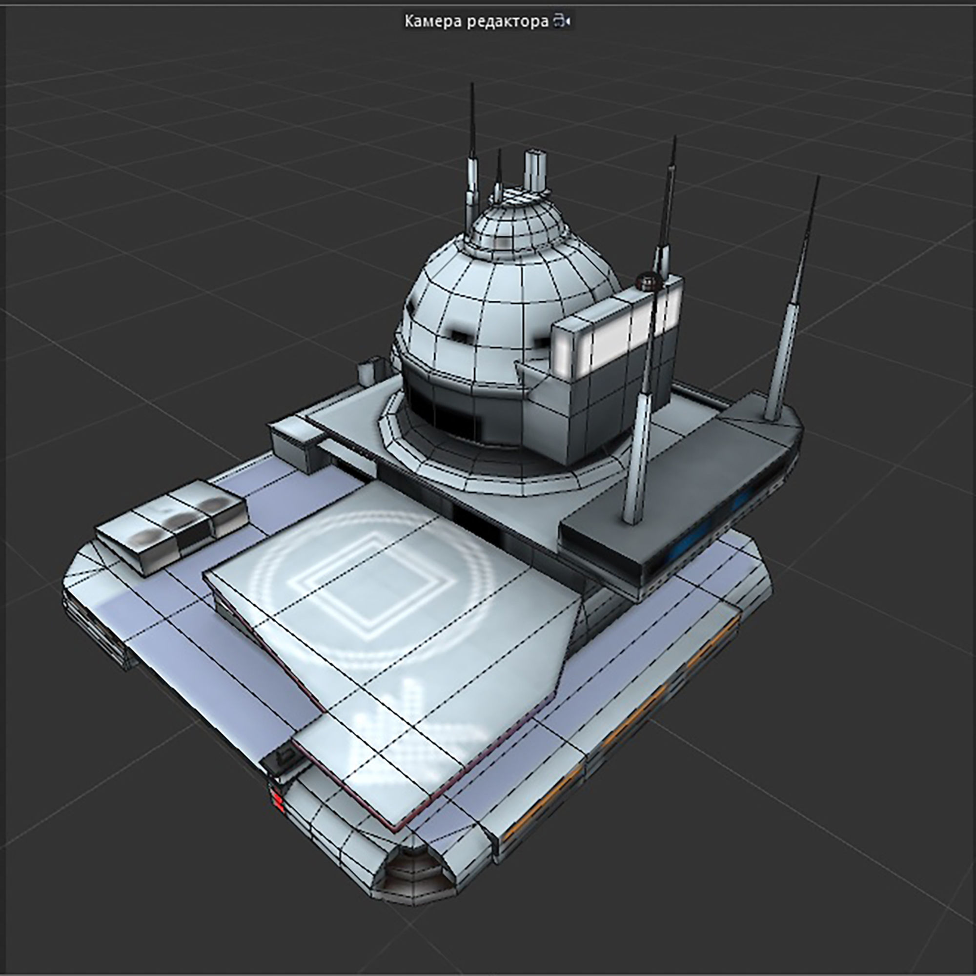 futuristic spaceport Low-poly 3D model_16