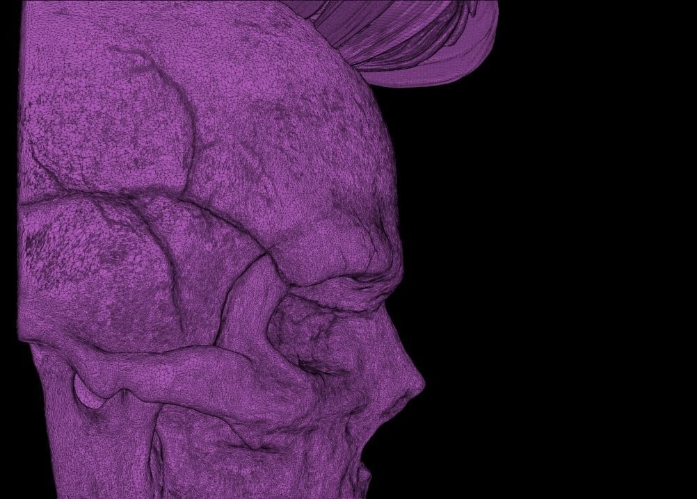 Mohawk Human Skull Pendant 3D print model_34