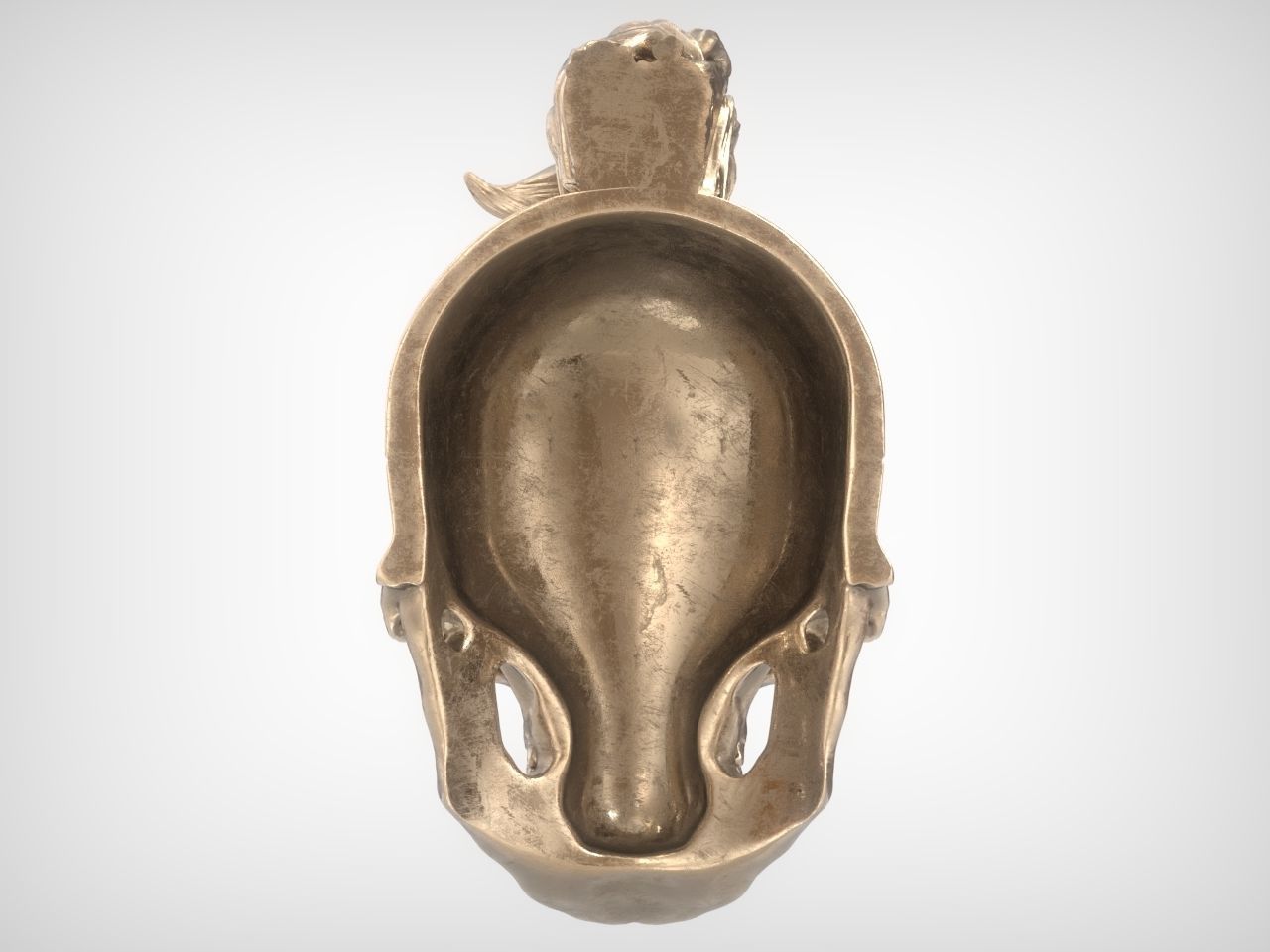Mohawk Human Skull Pendant 3D print model_16