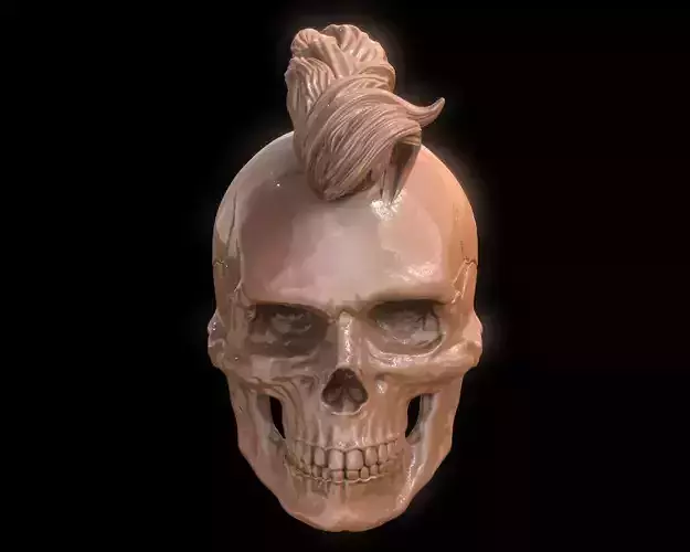 Mohawk Human Skull Pendant
