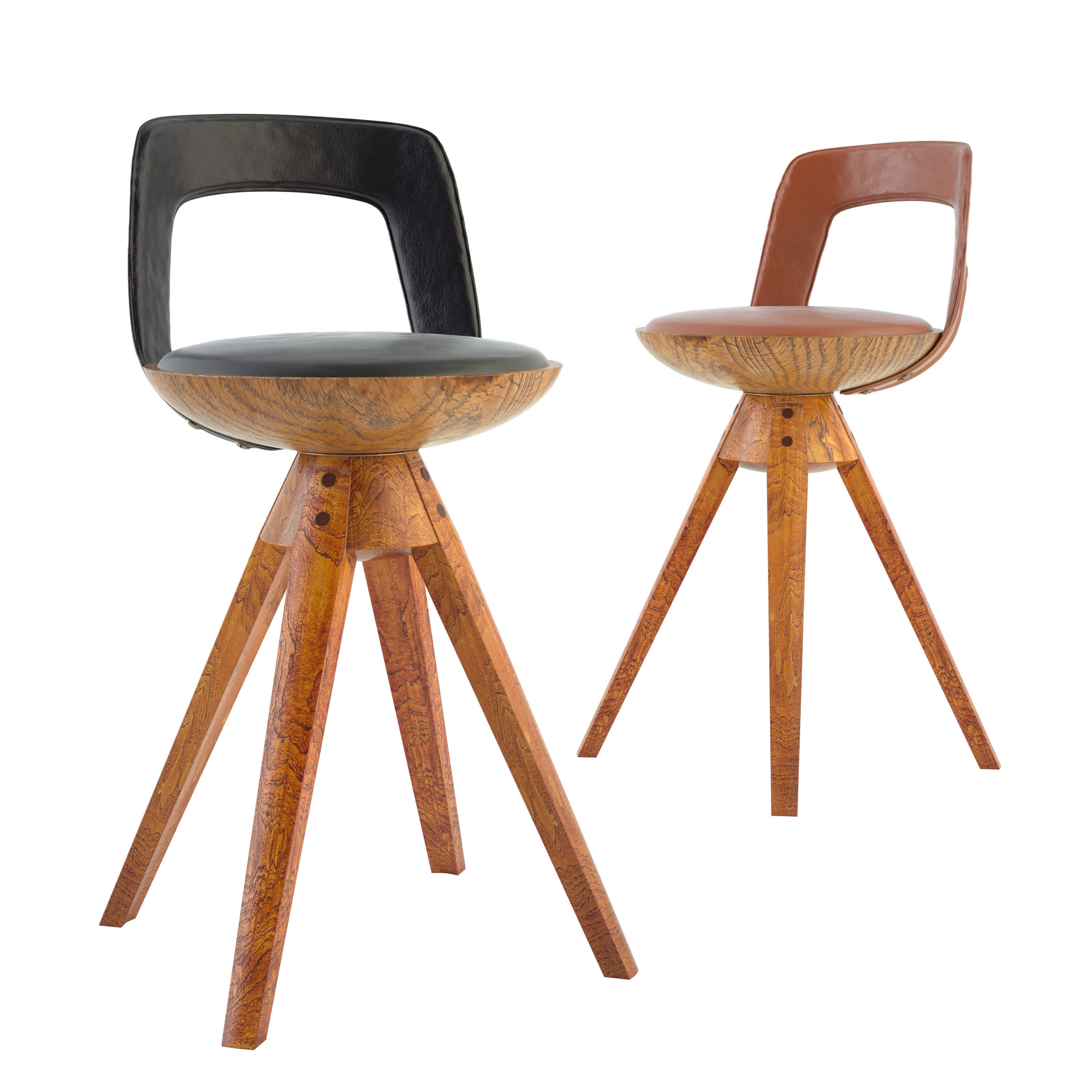 Swivel Stool by Tove and Edvard Kindt-Larsen 3D model_3