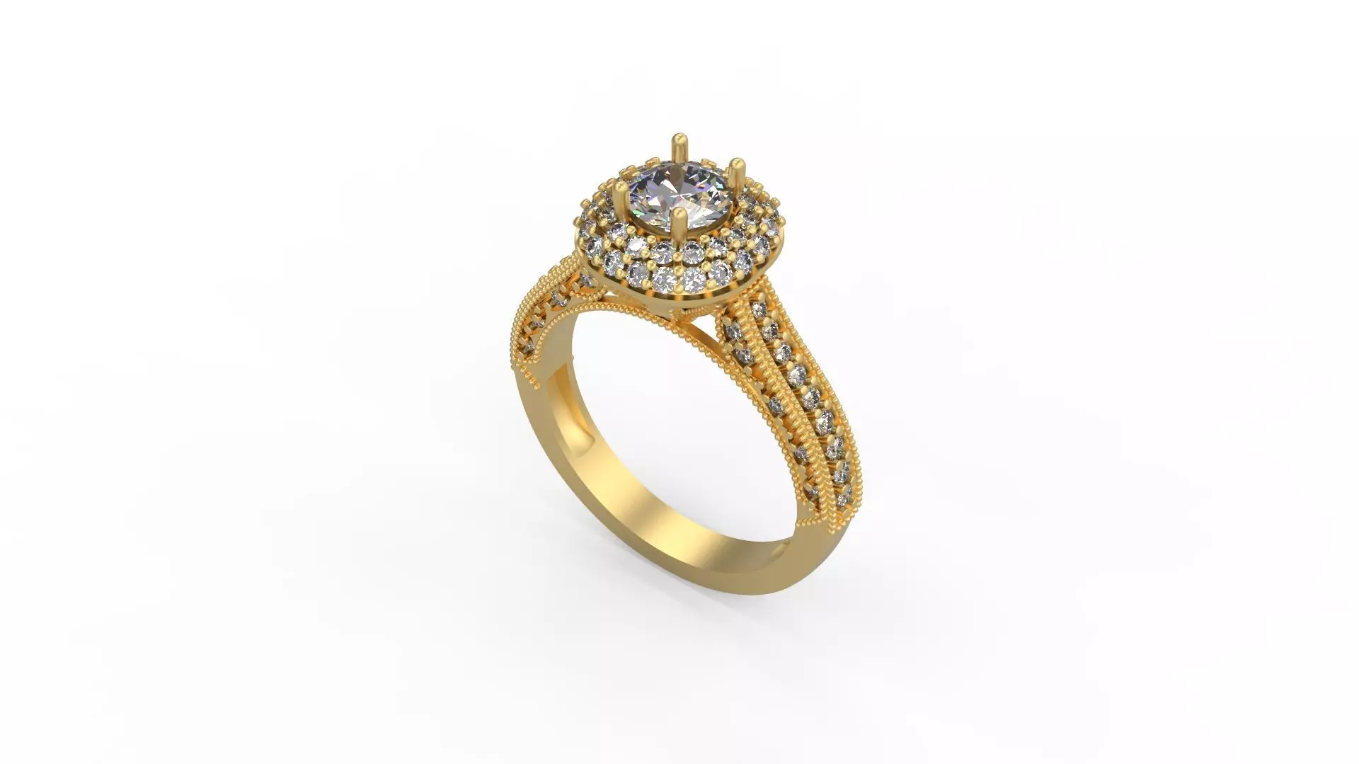Woman Solitaire Ring 1053 3D print model_0