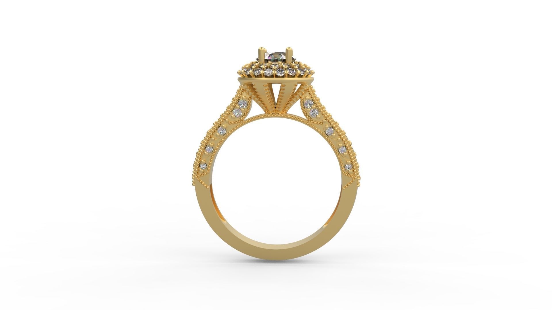 Woman Solitaire Ring 1053 3D print model_1