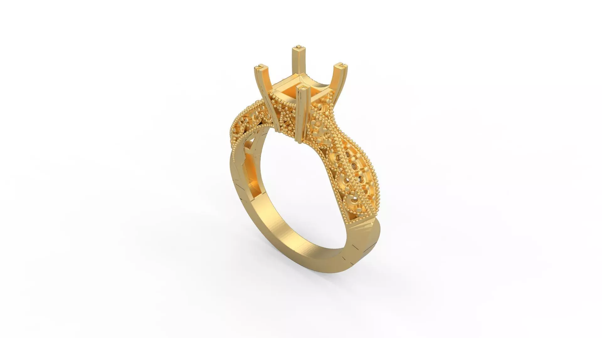 Woman Solitaire Ring 1055 3D print model