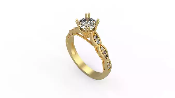 Woman Solitaire Ring 1056