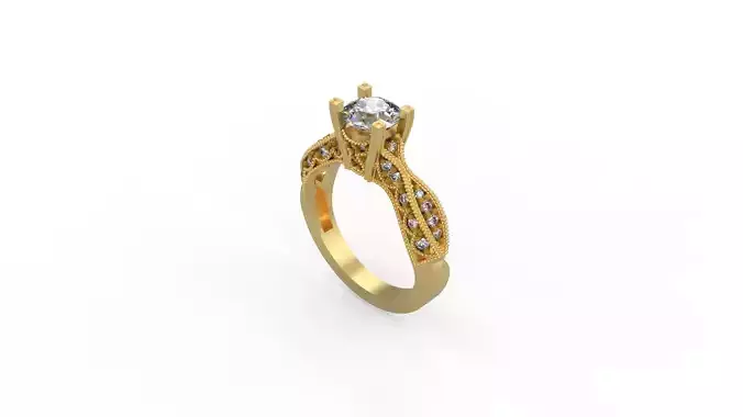 Woman Solitaire Ring 1061